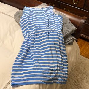 J. Crew Blue and White Striped Mini Dress